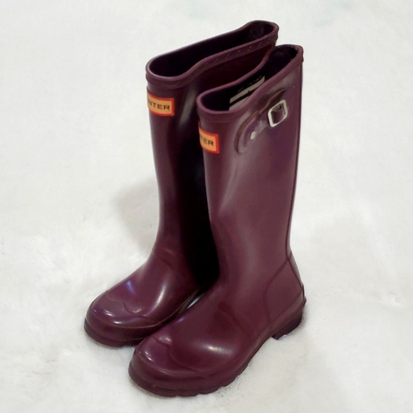 Girls Hunter boots purple size 1 - Picture 2 of 7